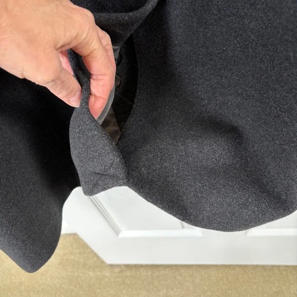 Vtg Larry Levine Women's Charcoal Gray Wool Blend Winter Coat Size 24 Classic